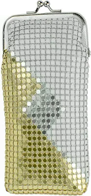 White/Gold/Silver Soft 4mm Metallic Mesh Cigarette Case Purse • $16.99