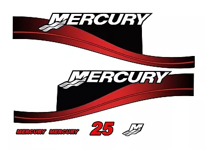 Mercury 25 Hp Outboard Reproduction Decals Sticker Set 808499A00 • $28.50