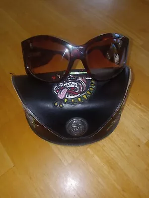 Vintage Ed Hardy Love Dog Sunglasses ~ Tortoise Frame ~ EHS006 ~ True Love • $90