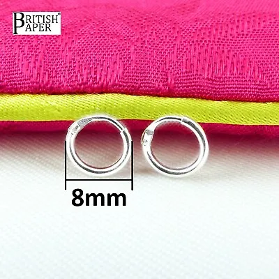 925 Sterling Silver Hoop Earrings Small Large Set Pack With Charm Ball Nose Ring • £2.99
