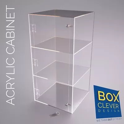 Acrylic Display Cabinets 600 X 300 X 300mm Lockable Door And Removable Shelves • £189