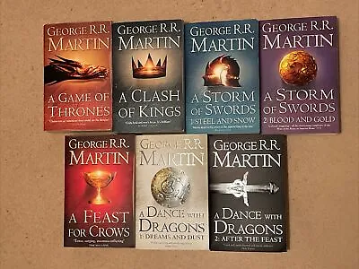 A Game Of Thrones 1 - 7 Paperback Book Bundle By George R R Martin • £12.95