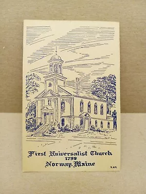 Postcard Norway Maine First Universalist Church 1799 Building • $4.35
