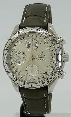 Omega Ref 3523.30 Steel Auto 39mm Silver Dial Triple Calendar Speedmaster Chrono • $3900