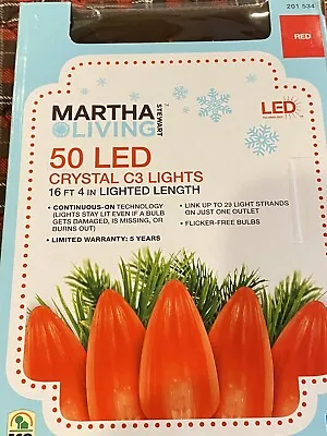 Martha Stewart Living 100 LED Red String Lights 32.6  Ft Lighted Length 2 Boxes • $19.99