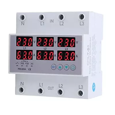 Digital 3 Phase DIN Rail Voltmeter Ammeter AC 390‑500V Electricity Usage Mon... • $49.71