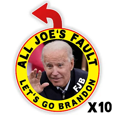 Let's Go Brandon Sticker FJB I Did That Vinyl Decal 2  Joe Biden 10 Pack • $5.49