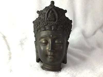 $119.99 • Buy Vintage Brass Detailed Goddess Quan Yin Decorative Head Buddhist Wall Hanging 7”