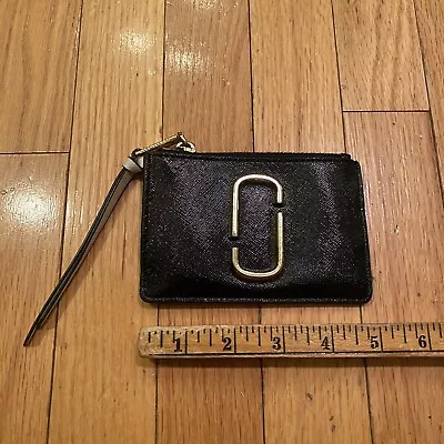 Marc Jacobs The J Marc Black Saffiano Leather ID Window Card Case Wallet • $25