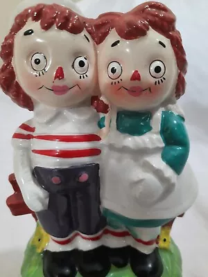 Vintage 1970s Raggedy Ann And Andy Music Box Porcelain Plays Love Story Works • $14.94