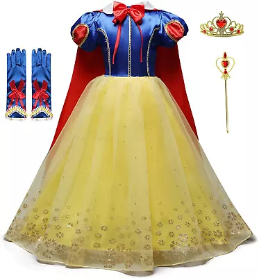 £7.19 • Buy Girls Child Kids SNOW WHITE Fancy Dress Costume Fairy Princess Outfit Dress-up