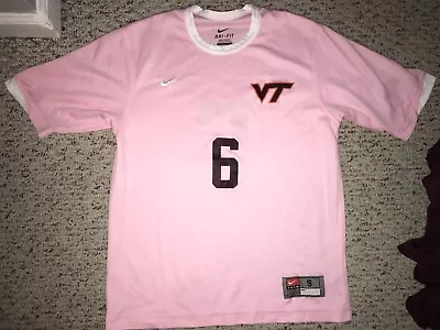 Nike Virginia Tech Hokies #6 Pink Womens Game Worn Soccer Jersey *S* • $9