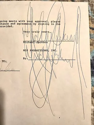 Michael Jackson Rare Hand Signed/autographed Twice Contract From 1984 Real Loa . • $5000