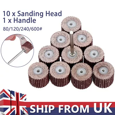£4.89 • Buy 10 Flap Wheel Disc Shaft Abrasive Sanding Sandpaper Drill Polish For Rotary Tool