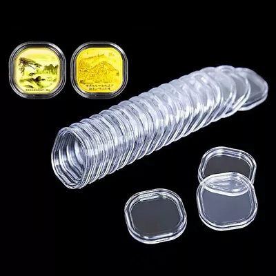 100Pcs 30mm Single Coin Capsules Plastic Storage Box Coins Collection Protector • £16.79