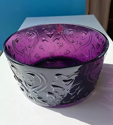 Dartington Crystal Purple Glass Bowl By Laurence Llewelyn-bowen Wings Of Love • £15