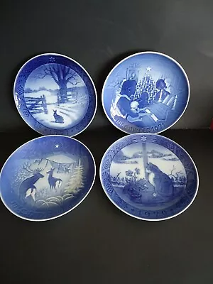  Vintage Denmark Delft Blue Four 7 Inch Plates • $22.95