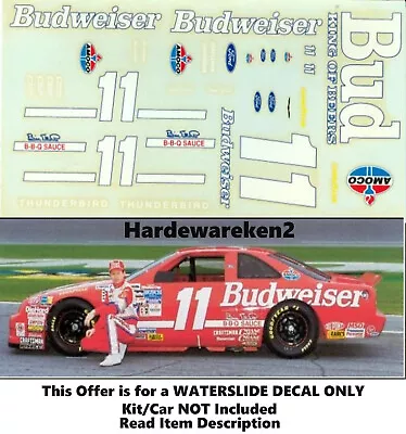 Nascar Decal #11 Budweiser 1992-1994 Ford Thunderbird Bill Elliott Jnj 1/24 • $12