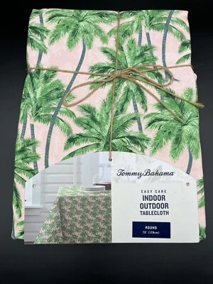$34 • Buy Tommy Bahama Indoor Outdoor 70  Round Tablecloth Easy Care Palm Trees Tropical