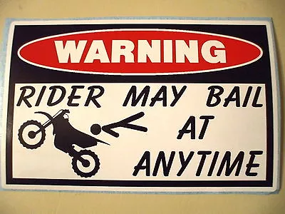 Funny Warning Dirtbike Dirt Bike Motorcycle Motocross X Cc Sticker Decal Rmb 613 • $2.99