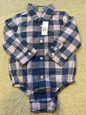 £5.99 • Buy Baby Gap Checked Shirt Body Suit 18-24 Months BNWT Long Sleeved Vest