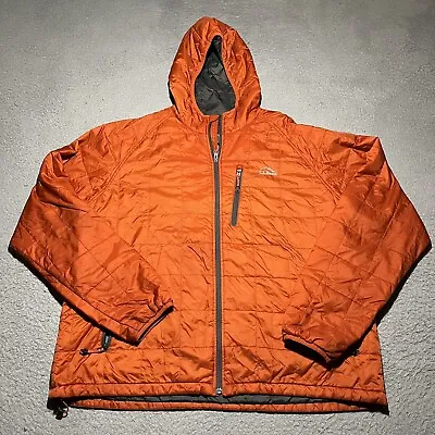 LL Bean Primaloft Insulated Full Zip Jacket Mens XXL Orange Quilted Puffer Light • $59.99