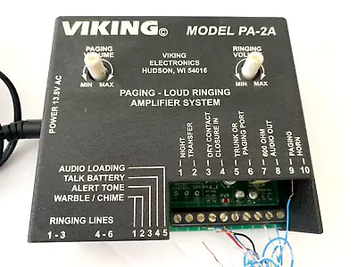 Viking Pa-2A Multi-Line Loud Ringer And Paging Amplifier With Power Cord • $95.98