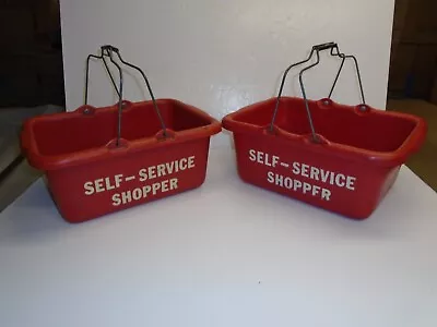 Vintage  SELF SERVICE SHOPPER  BASKETS - Lot Of Two (2) • $49.95