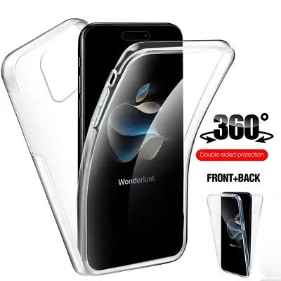 360° Full Body Case For IPhone 15Pro Max 15Pro 15Plus Silicone TPU Clear Cover • £3.99