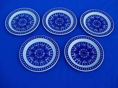 Midwinter Stonehenge * Blue Dahlia* Bread / Salad Plates ( Lot Of 5 ) Unused • $59.99