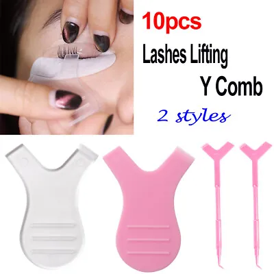 10pcs X Eyelash Lashes Lifting Lift Perm Y Comb Brushes Tool Separating Brush • $4.27