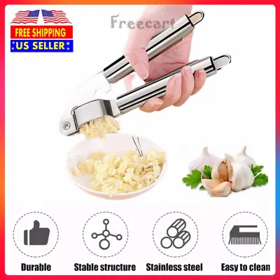 Garlic Press Crusher Squeezer Masher Mincer Stainless Steel Manual Kitchen Tool • $7.18