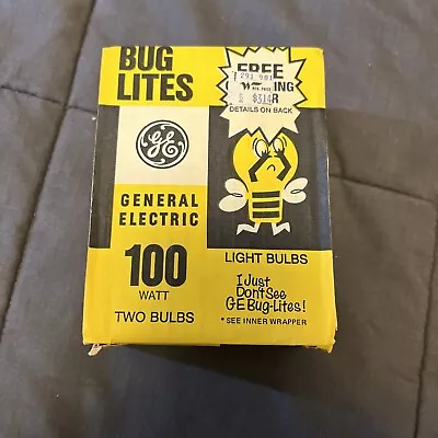 Vintage General Electric Bug Lite Yellow 100 Watt Light Bulbs • $20