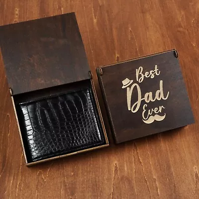 Wallet Gift For Father Real Crocodile  Men Wallet Personalized Gift Box RFID • $51.99