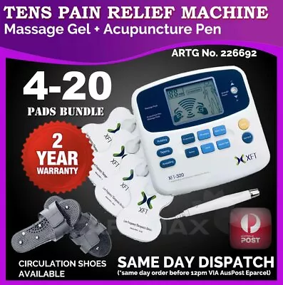 TENS Machine Massager Unit XFT320A +Acupuncture Pen W/Extra Pads BUNDLES Physio • $59.99