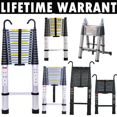 A Frame Telescopic Ladder Extendable Folding Step Long Loft Ladders 2.6M-6.2M • $87.25