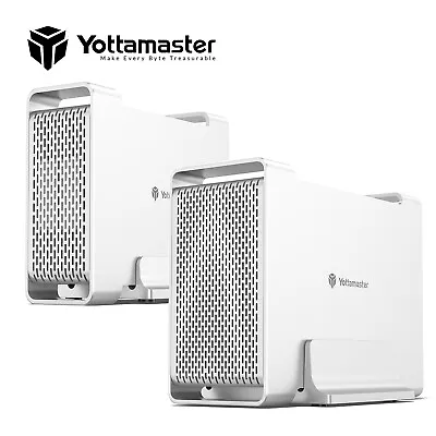 Yottamaster 2 Bay RAID Hard Drive Enclosure Type C USB For 2.5  3.5  SATA HDDs • £55.99