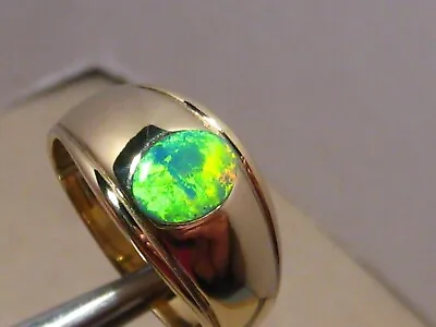 Opal Men's  Ring   9 Grams Of  Solid 14k Yellow Gold    NEON  COLOR • $1400