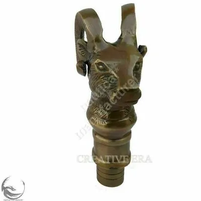 Designer Heavy Goat Head SOLID BRASS Victorian Handle ONLY Walking Stick Cane • £15.82