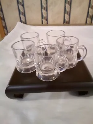 Set Of 5 Vintage  Glass Mini Little Beer Mug/Shot Glass • $9.99