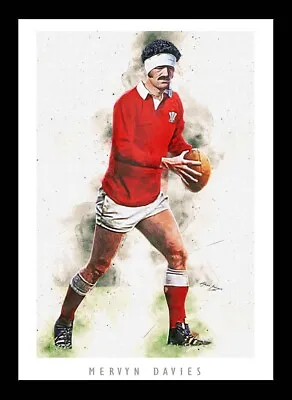 Mervyn Davies - Wales Rugby - Artwork Portrait - A3 Print • £15.50