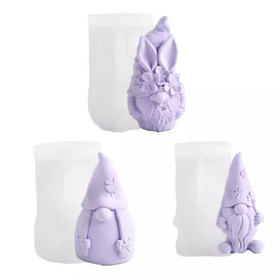 £8.56 • Buy St. Patrick's Day Easter Rabbit Ear Gnome Candle Moulds Dwarf Silicone Mould