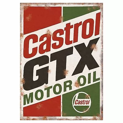 £4.99 • Buy Vintage Retro Metal Castrol GTX Sign - Car Bike Workshop Garage Shed Man Cave