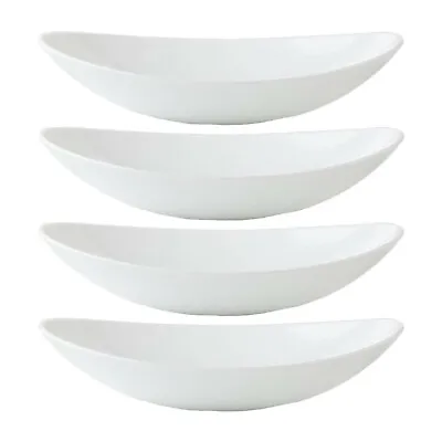 £9.95 • Buy Set Of 4 Bormioli Rocco Prometeo 23 X 20cm White Oval Pasta Food Serving Plate