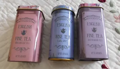 Lot Set 3 Empty English UK Small Mini Tea Tin Box Caddy 24g 0.8oz Miniature Tins • $12.99