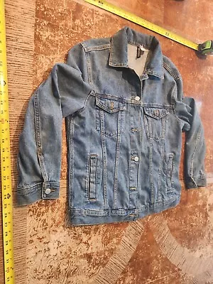 H&M Divided Denim Jacket Dark Wash Blue Size 8 #S62 • $19.20