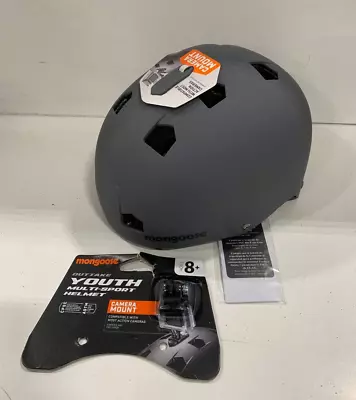 Mongoose Outtake Youth Bicycle Helmet With Camera Mount Grey 8+ • $24.99