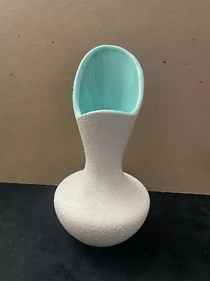 Vintage Royal Haeger Vase White Turquoise Aqua Textured Vase • $32.95