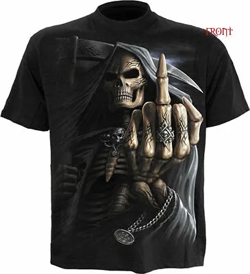 £16.99 • Buy SPIRAL DIRECT BONE FINGER T-Shirt,Top/Tee/ Biker/Grim Reaper/Skull/Goth/Bone