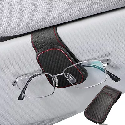 Carbon Fiber Car Interior Parts Sun Visor Sunglasses Clip Holder Car Accessories • $10.99